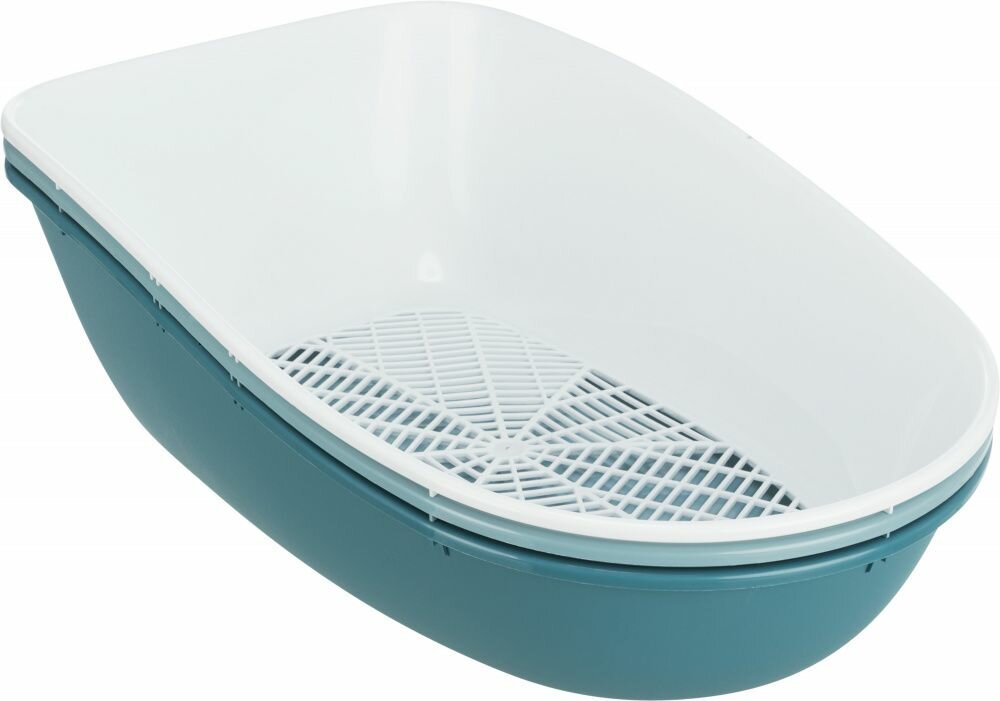 TRIXIE BERTO toaleta pro kočky s okrajem, oddělovací systém, 39 x 22 x 59 cm, světlemodrá