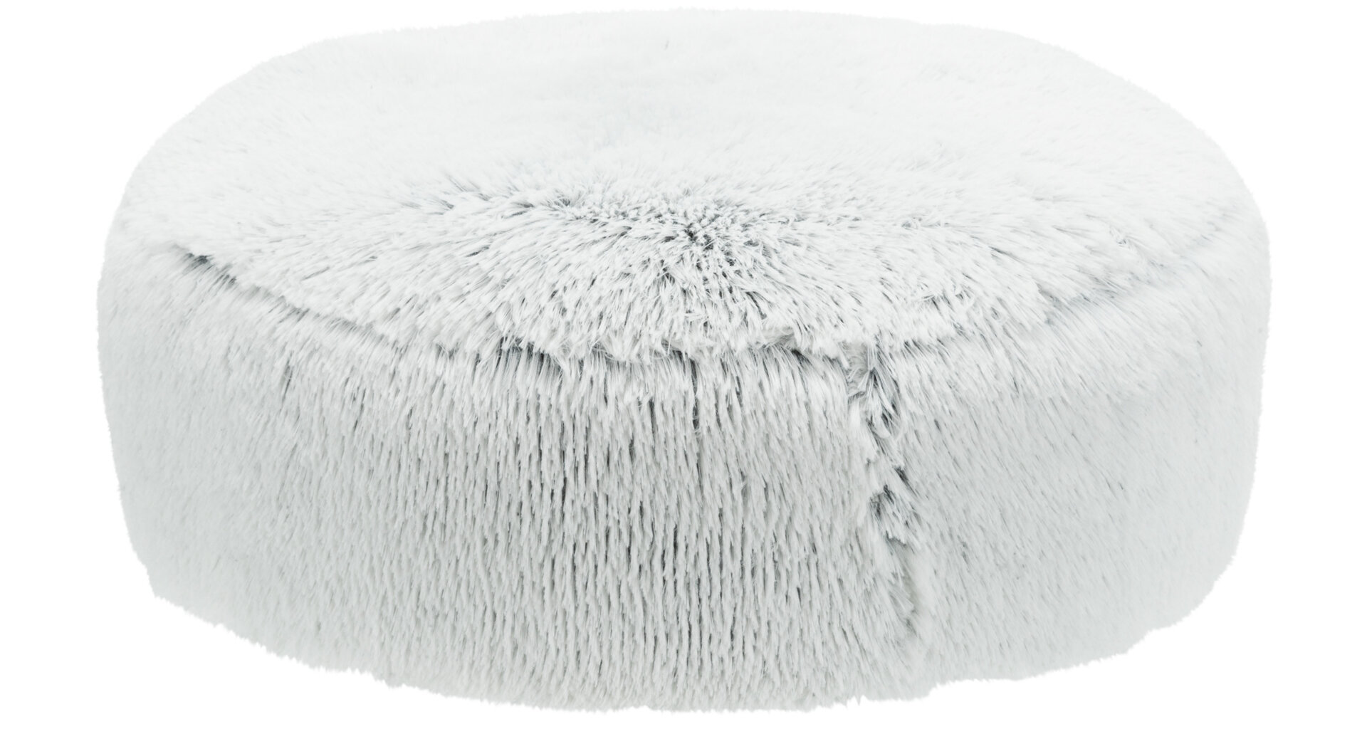 TRIXIE Kulatý vysoký polštář HARVEY, hebký potah s dlouhým vlasem, bílá/černá ø 80cm