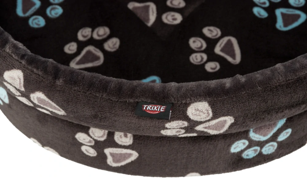 TRIXIE Oválný pelech JIMMY, taupe-šedý s tlapkami 65 x 55cm