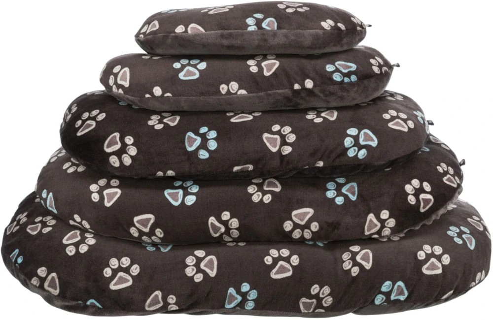 TRIXIE Oválný polštář JIMMY, taupe.šedý s tlapkami 110 x 70cm