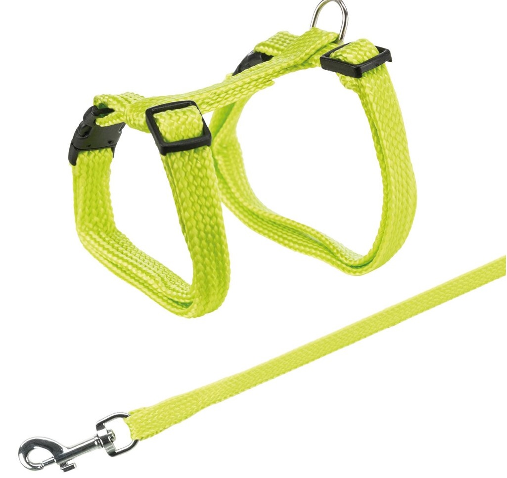 TRIXIE Postroj s vodítkem pro kočku jednobarevný 22-42cm/10mm 1,25m