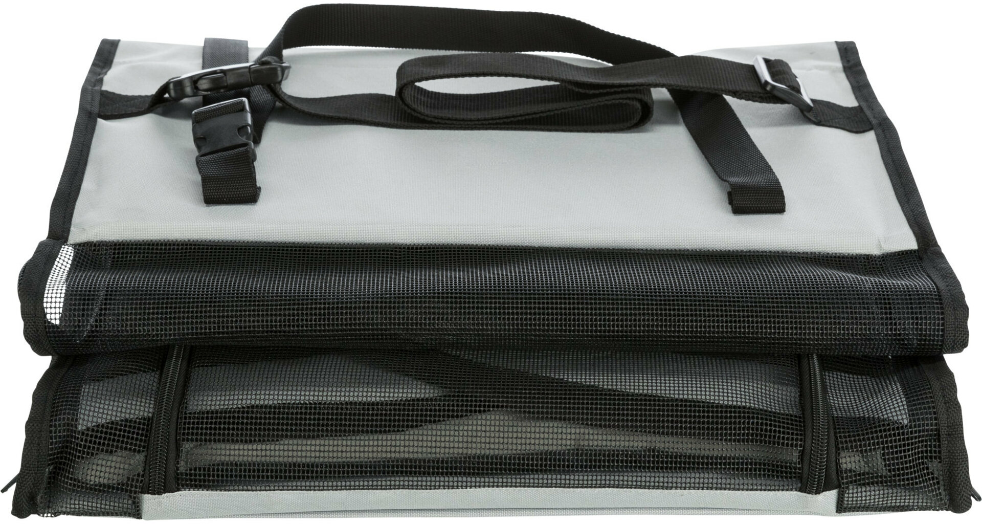 TRIXIE Autosedačka uzavíratelná, skládací, 4 strany celosíťové, 44 x 37 x 40 cm, šedo/černá