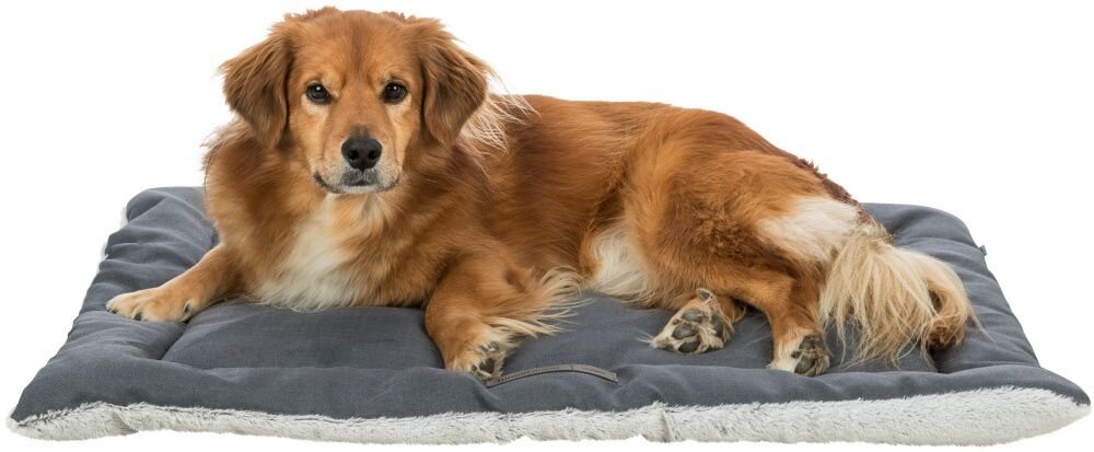 TRIXIE Podložka Farello, plyš/tkaná látka, bílošedá/šedá 90 x 65cm