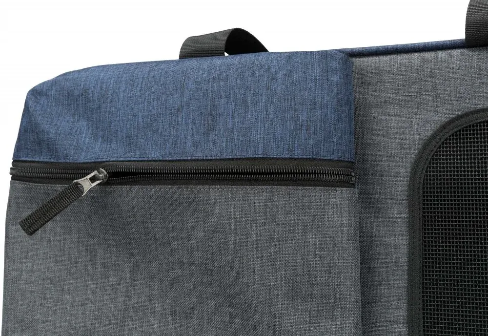 TRIXIE Batoh a nosítko TARA 2v1, 25 x 38 x 50 cm, šedá/modrá (max. 7kg)