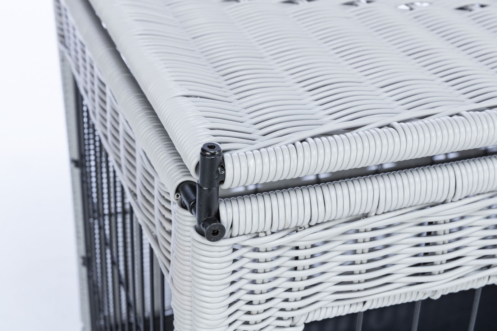 TRIXIE Interiérový kennel, M: 58 x 60 x 77 cm, polyratan, světlešedá