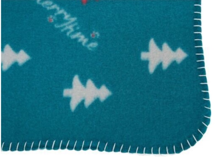 Vánoční deka NIVIA 100 x70 cm, fleece, šedá/berry/petrolejová