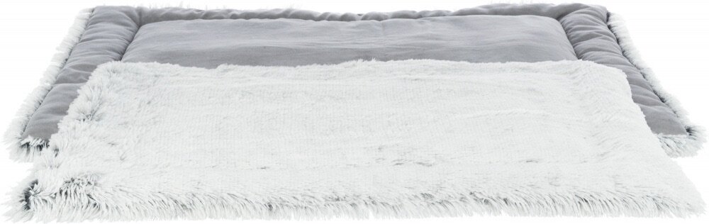 TRIXIE Lehací podložka HARVEY, hebký dlouhý vlas, bílo-černo/šedá 95 x 65 cm