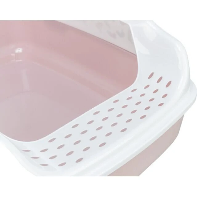 TRIXIE WC DELIO s okrajem a čistícím roštem, 38 x 20 x 50 cm, světlá lila/bílá