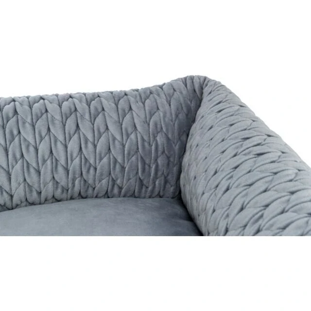 TRIXIE Obdélníkový pelech LIVIA sametový, šedá 80 x 60 cm