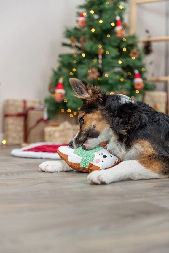 TRIXIE Xmas Bear - medvídek 20 cm, hračka pro psy, se zvukem, plyš