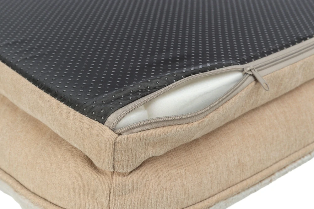 TRIXIE Vital Bed LINO, ortopedický obdélníkový pelech, béžová 90 x 65 cm