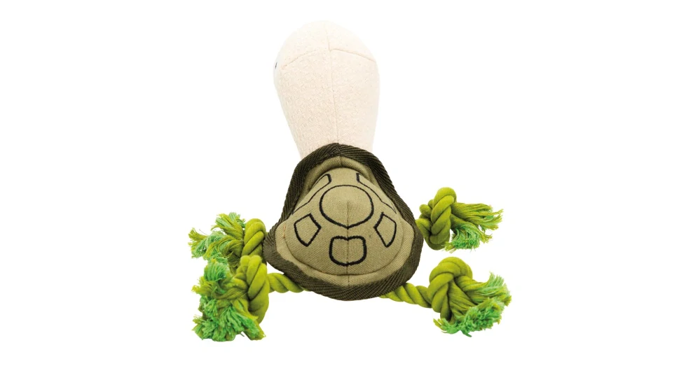 Mořská želva, 30 cm, látková hračka s bavlněnými uzly, HIPHOP DOG, zelená/krémová