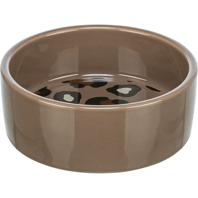TRIXIE Keramická miska LEO, 0,3 l/ 12 cm, hnědá/leopardí