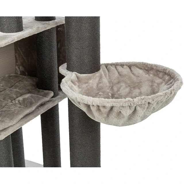 TRIXIE Škrabadlo RAFAEL XXL, 2 x jeskyně, hamaka, 156 cm, šedá