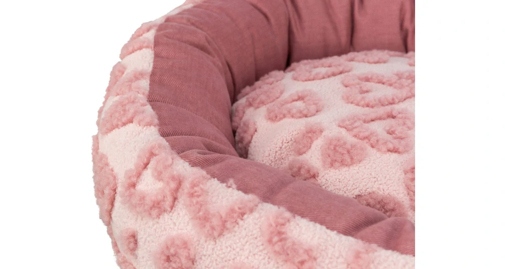 TRIXIE Pelech HEARTS se srdíčky, kulatý s okrajem, 50 cm, růžová - LIMITOVANÁ NABÍDKA