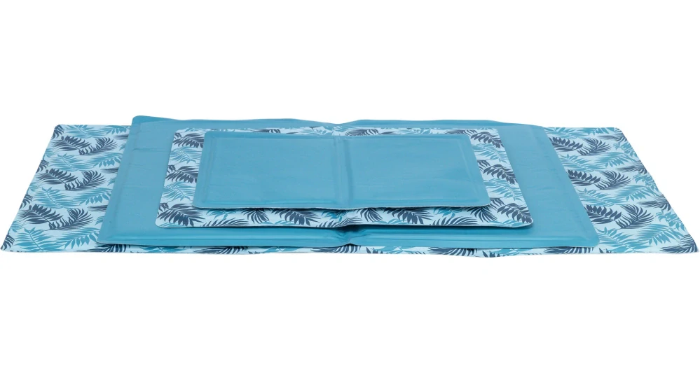 TRIXIE Chladící podložka design Palmový list, 90 x 50 cm, světlemodrá