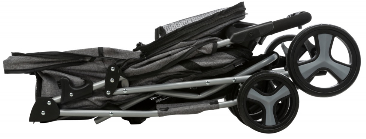 TRIXIE Kočárek pro psy BUGGY, rychlosklápěcí, 47 x 100 x 80cm, nosnost do 15 kg, šedá