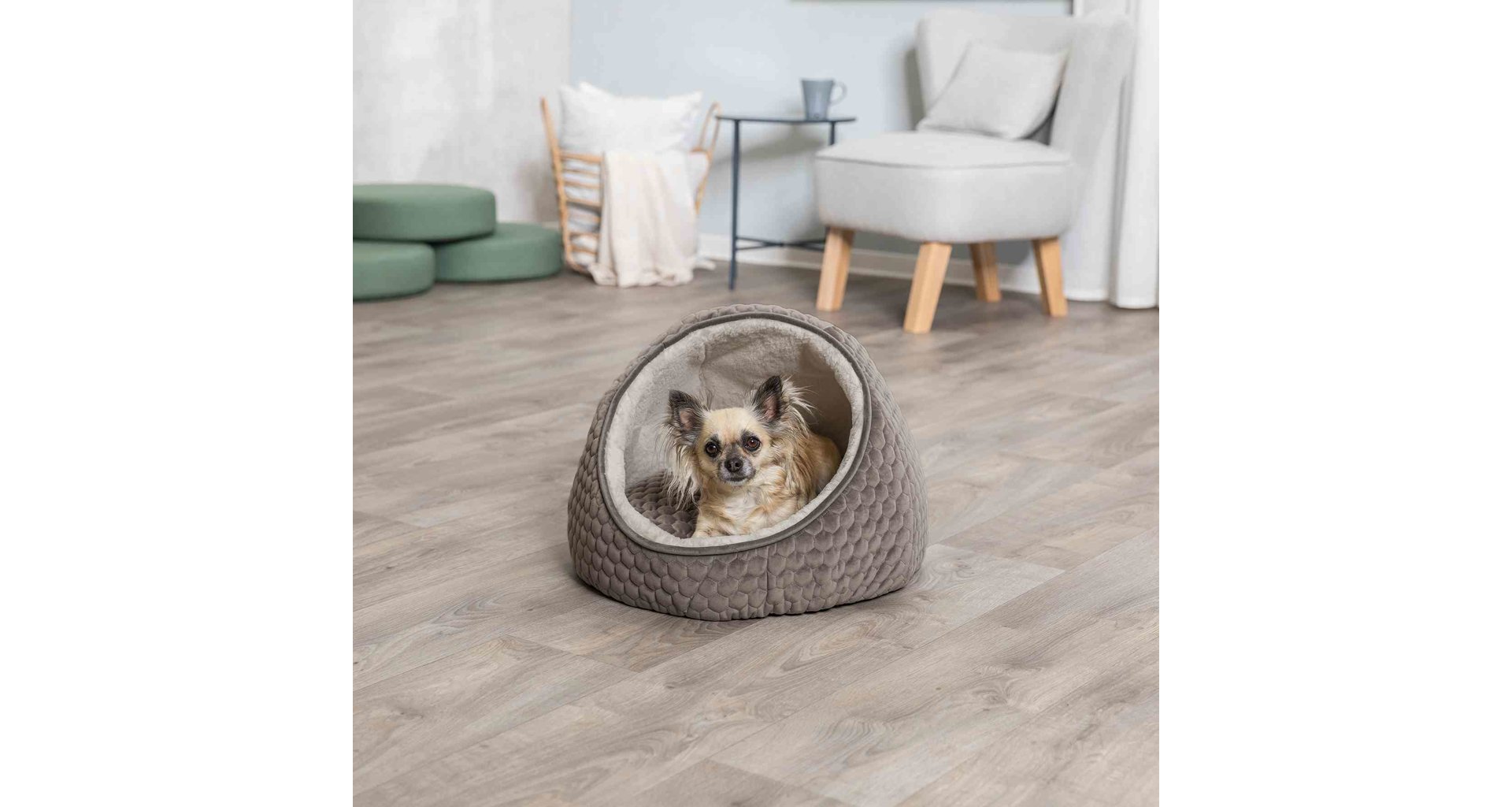 TRIXIE Plyšová jeskyně Livia 45 x 33 cm tmavošedá/krémová