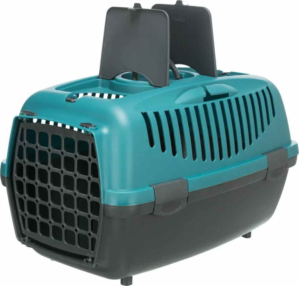 TRIXIE Transportní box CAPRI II, XS-S: 37x34x55cm (max. 8kg) - tmavě šedá / petrolejová