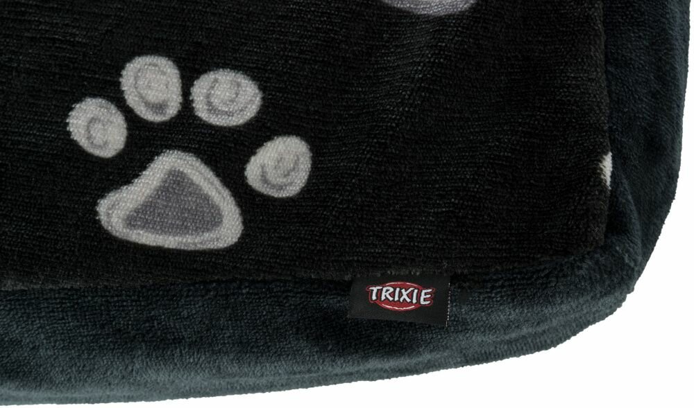 TRIXIE Obdelníkový polštář JIMMY černý s tlapkami 100 x 70cm