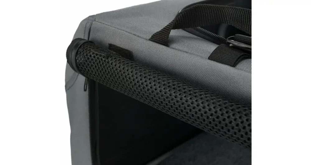 TRIXIE Skládací cestovní box EASY, S-M: 71 x 49 x 51cm, šedý