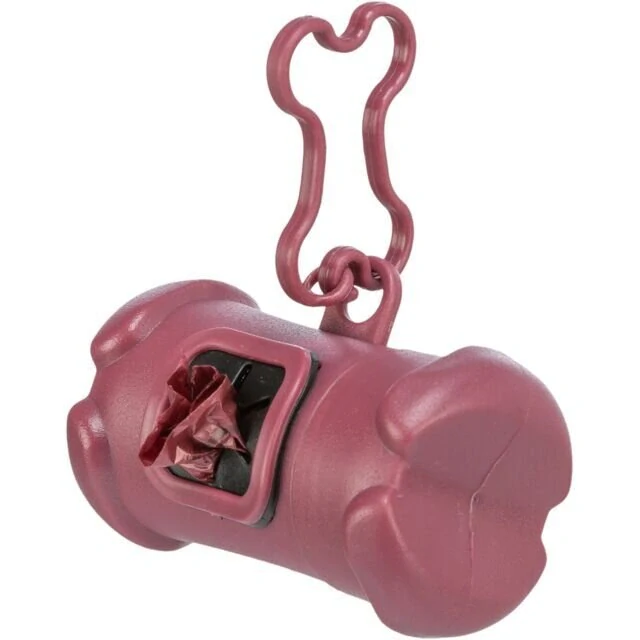 TRIXIE Plastový zásobník na sáčky na trus, tvar KOST, včetně 1 role 15 ks