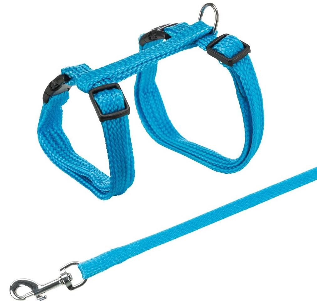 TRIXIE Postroj s vodítkem pro kočku jednobarevný 22-42cm/10mm 1,25m