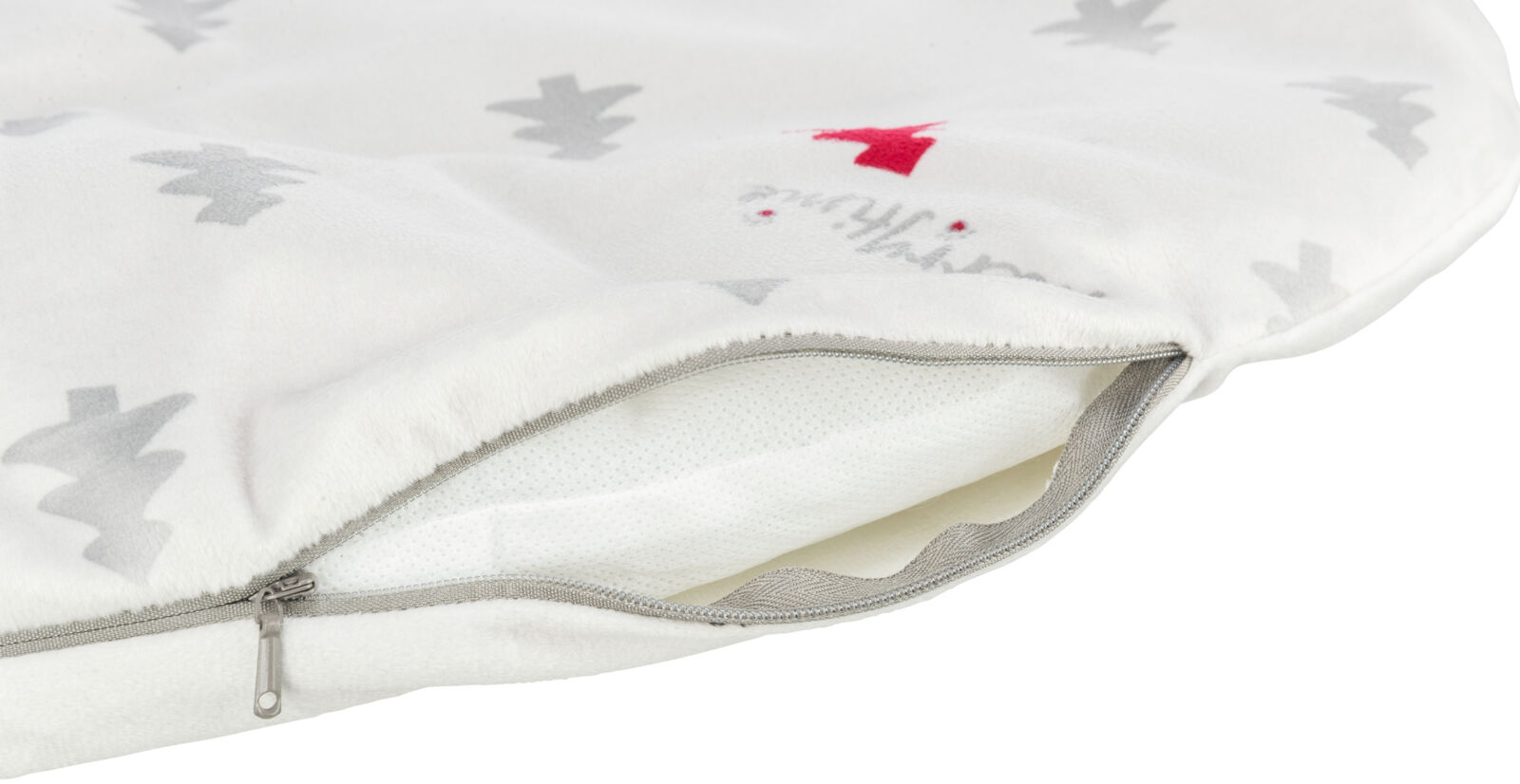 TRIXIE Xmas cushion NIVIA, vánoční polštář oválný, 98 x 62 cm, krémový