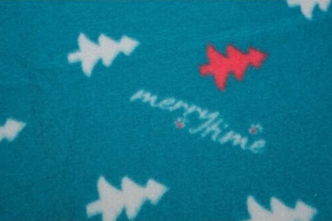 Vánoční deka NIVIA 100 x70 cm, fleece, šedá/berry/petrolejová