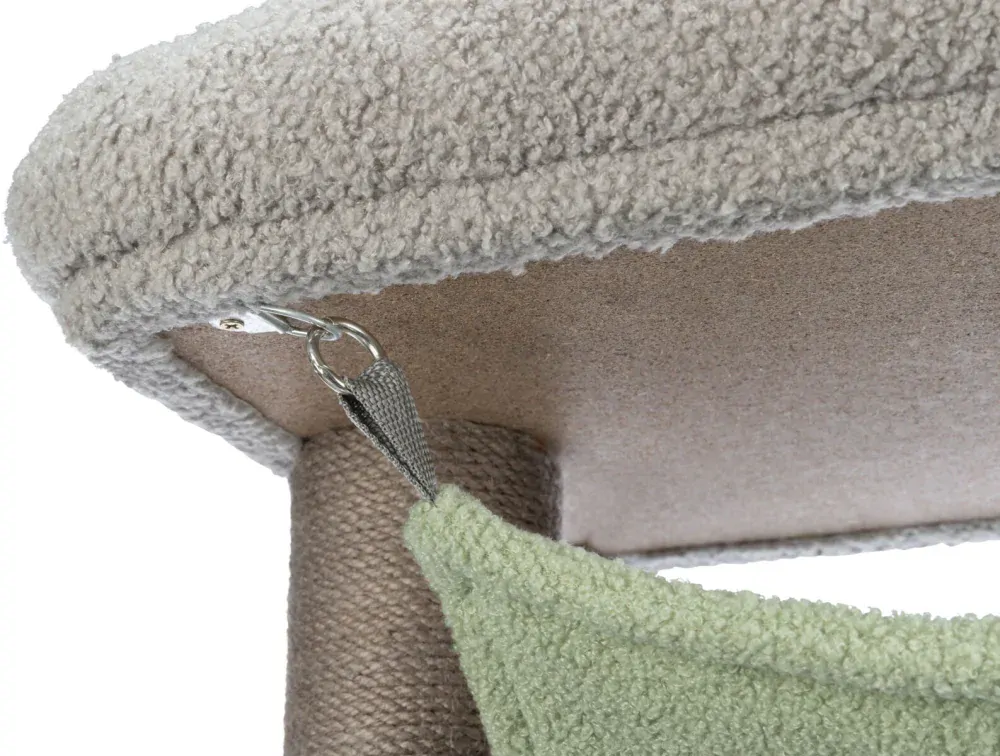 TRIXIE JUNIOR škrábadlo LUNITO, 2 patra, jeskyně, hammock, 71 cm, šedá/mátová