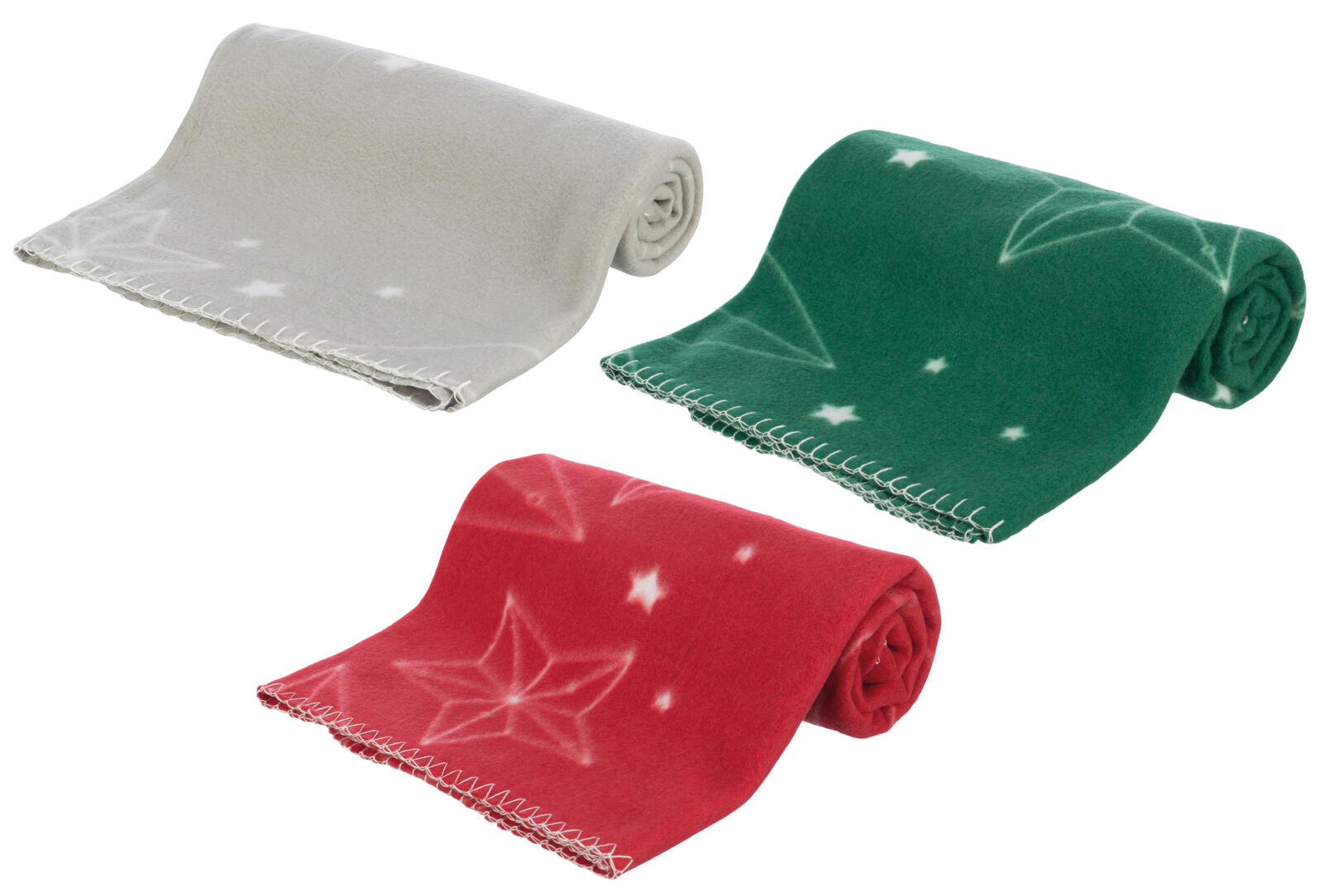 TRIXIE Xmas vánoční fleecová deka LUCIANO, mix barev (červená, písková, zelená) 100 x 70 cm