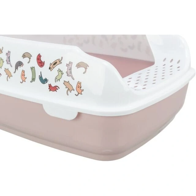 TRIXIE WC DELIO s okrajem a čistícím roštem, 38 x 20 x 50 cm, světlá lila/bílá