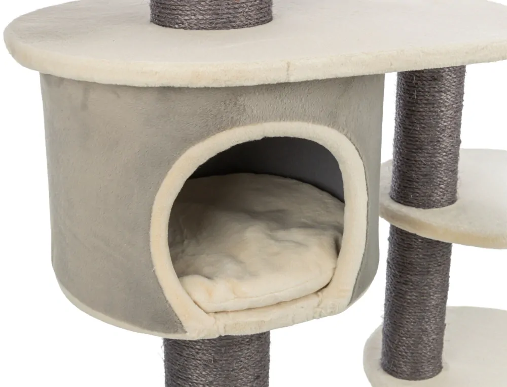 TRIXIE Škrabadlo MARCELLO, 140 cm, 4 podesty, kukaň, míč, krémová/šedá