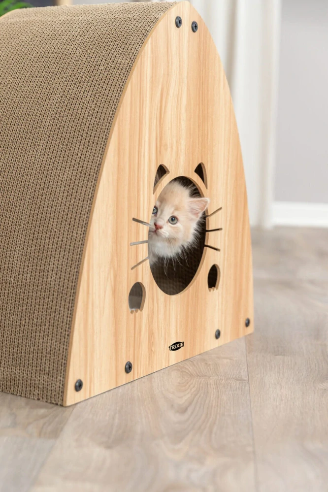 TRIXIE Škrabací domek s katnipem, 48 x 48 x 28 cm, světlešedá