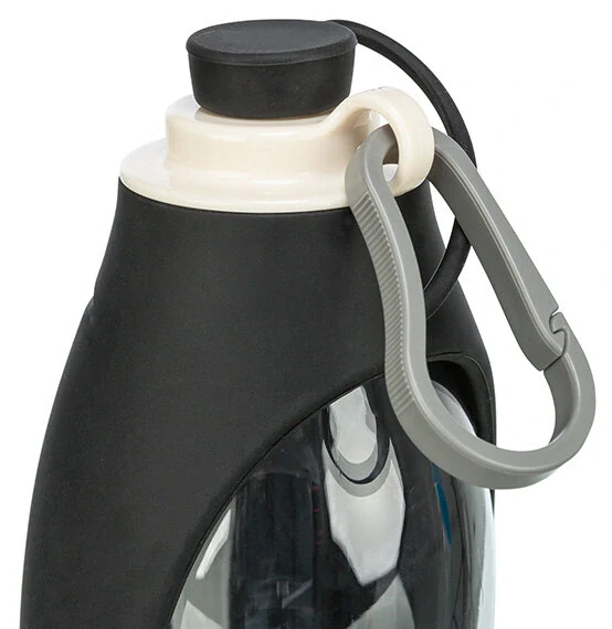 TRIXIE Lahev na vodu se sklopnou silikonovou miskou, 0.55 l, plast/silikon