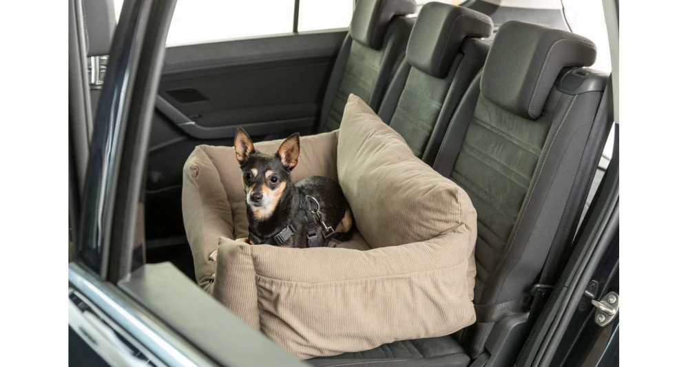 TRIXIE Sedačka / pelech do auta Double, 80 x 60 x 35 cm, šedobéžová