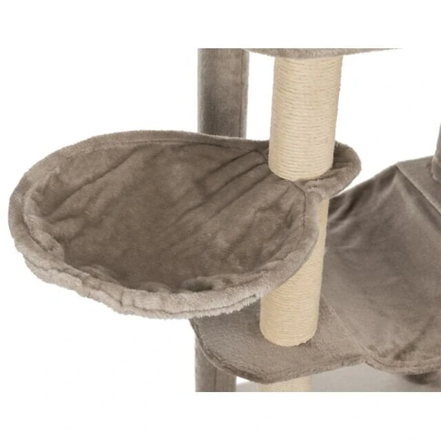 TRIXIE Škrabadlo FABIOLA, 4 sloupky, hamaka, jeskyně, 5 x podesta, 165 cm, šedá