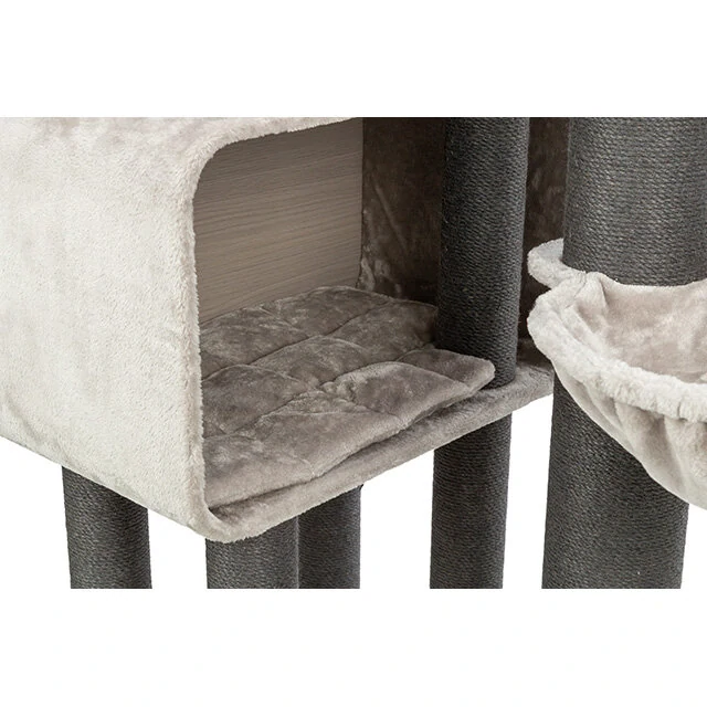 TRIXIE Škrabadlo RAFAEL XXL, 2 x jeskyně, hamaka, 156 cm, šedá