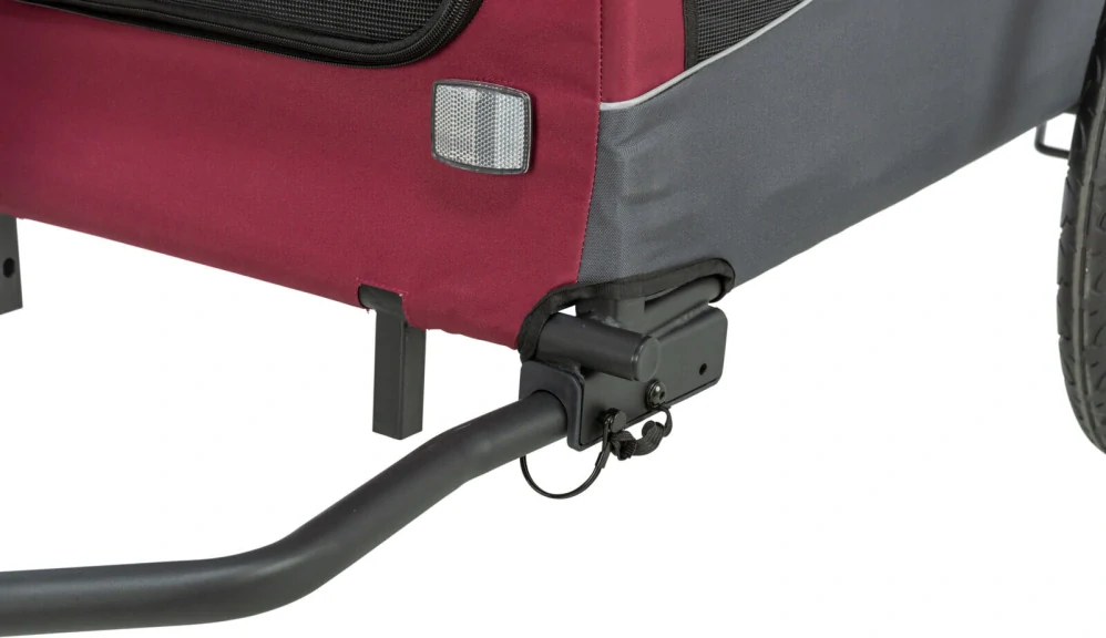 TRIXIE Vozík za kolo, S: 56 × 64 × 61/125 cm, do 15 kg, šedá/červená