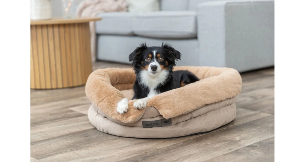 TRIXIE HOME Edition pelech LIANO Soft, kulatý s vysokým okrajem, ø 65 cm, písková/hnědá