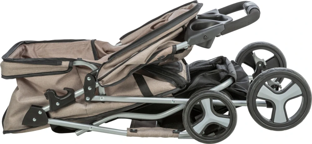 TRIXIE Kočárek pro psy BUGGY, rychlosklápěcí, 47 x 100 x 80 cm, nosnost do 15 kg, šedohnědá
