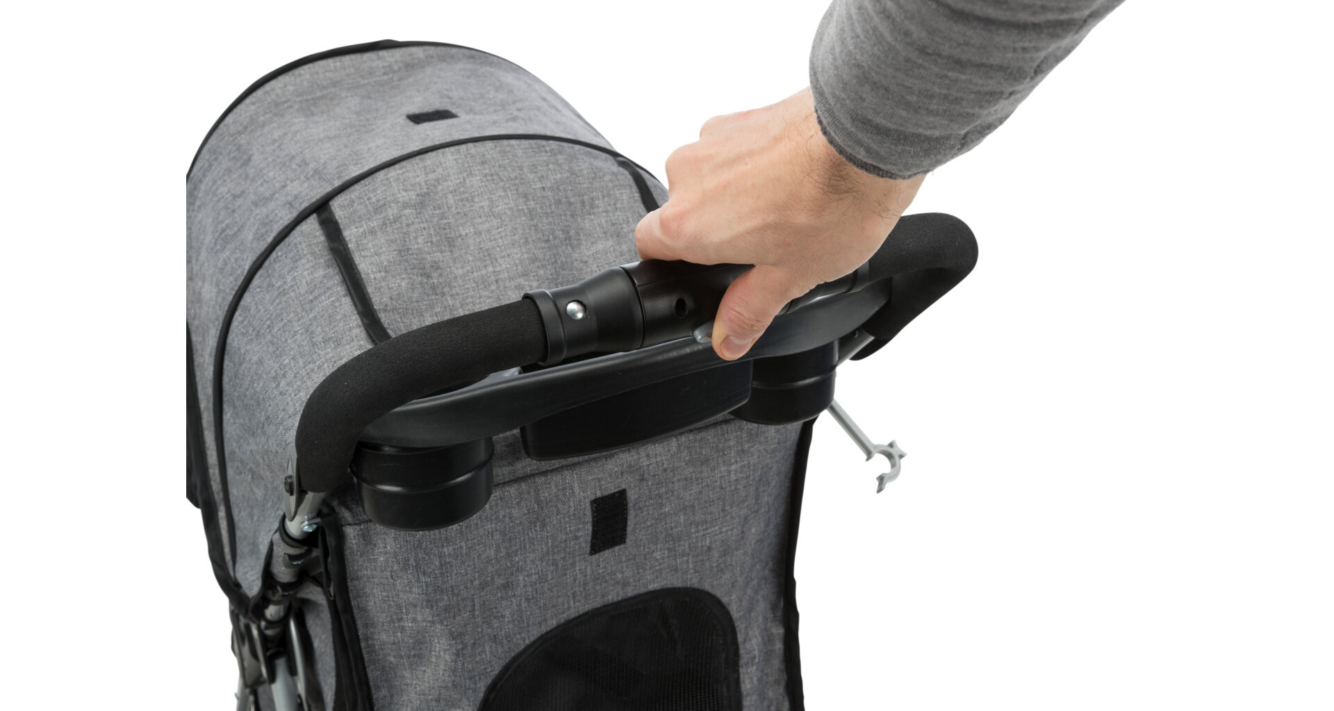 TRIXIE Kočárek pro psy BUGGY, rychlosklápěcí, 47 x 100 x 80cm, nosnost do 15 kg, šedá