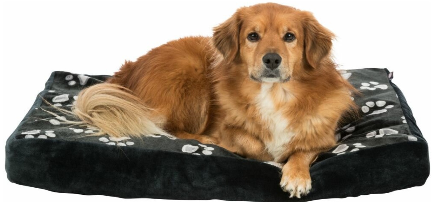TRIXIE Obdelníkový polštář JIMMY černý s tlapkami 80 x 55cm