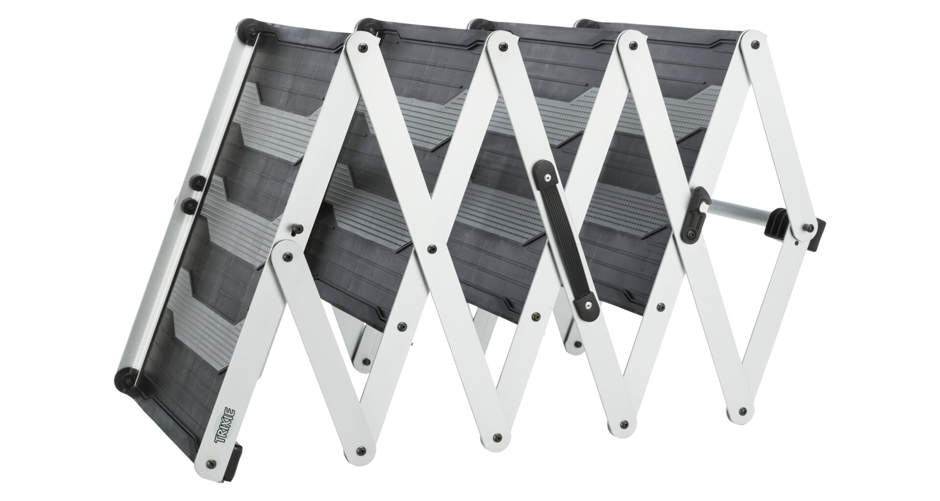 TRIXIE Skládací schody, 4 stupňové, hliník/TPR, 37cm šíře, až 70cm výška, max 160cm, nosnost 75kg