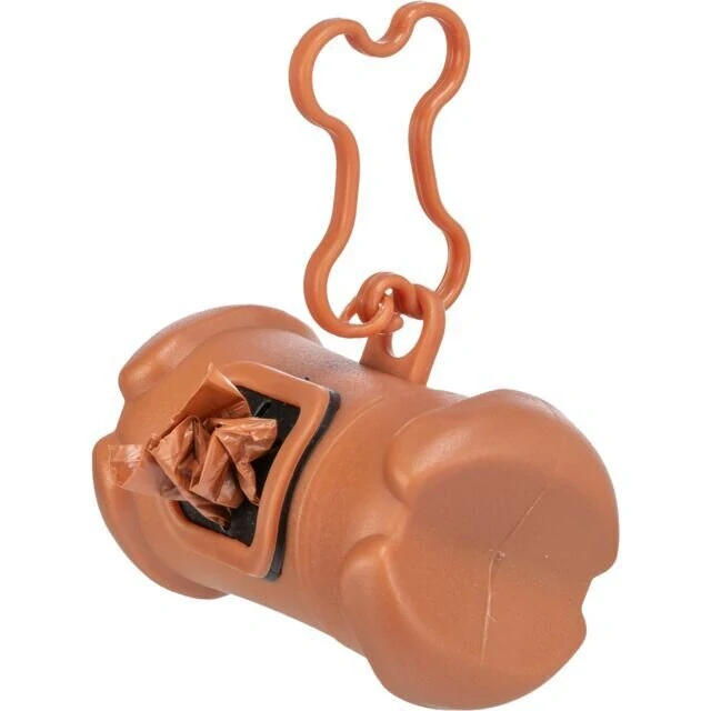 TRIXIE Plastový zásobník na sáčky na trus, tvar KOST, včetně 1 role 15 ks