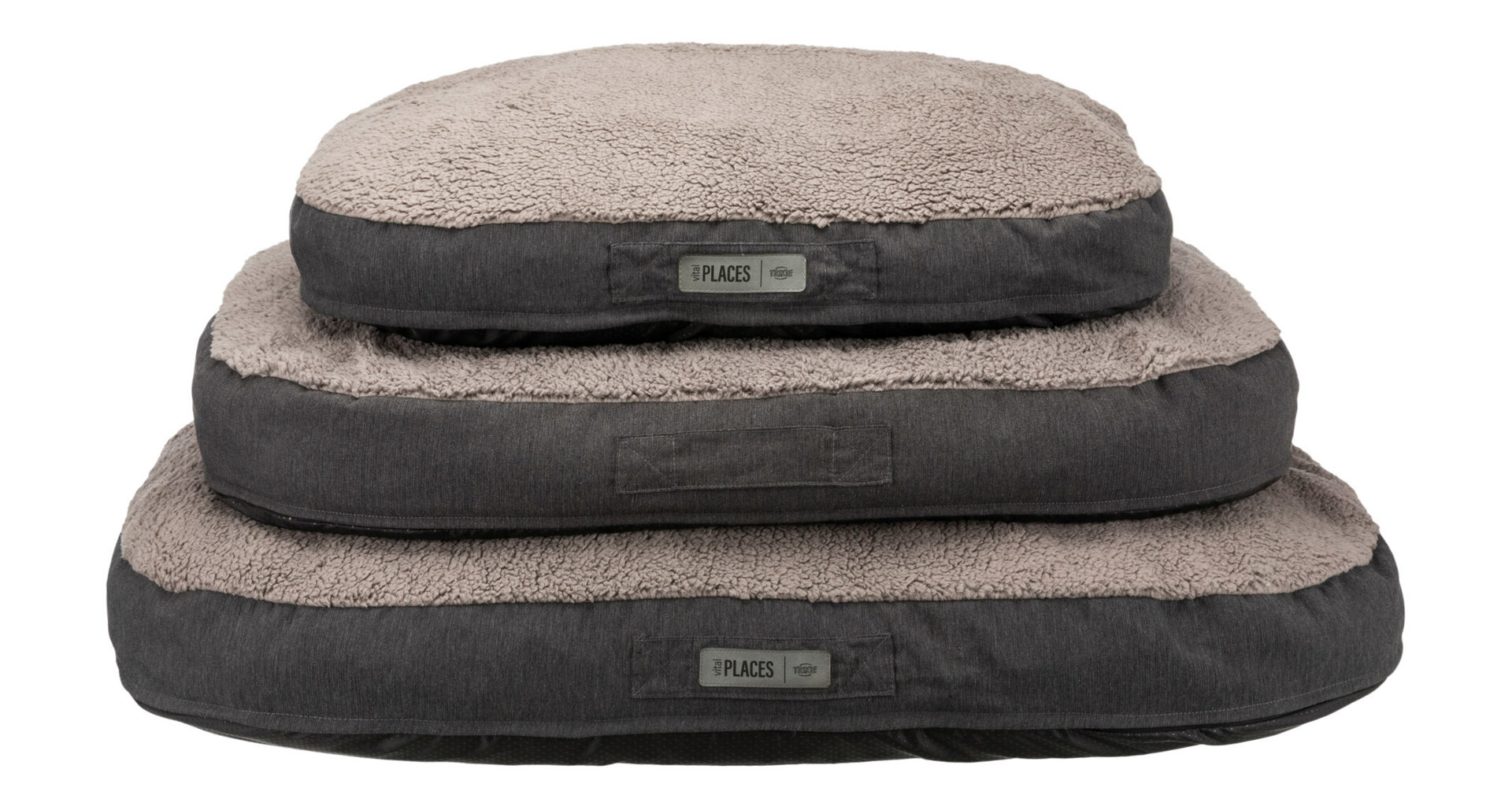 TRIXIE Ergonomický polštář BENDSON, oválný, 80 x 55 cm, tmavošedá/světlešedá