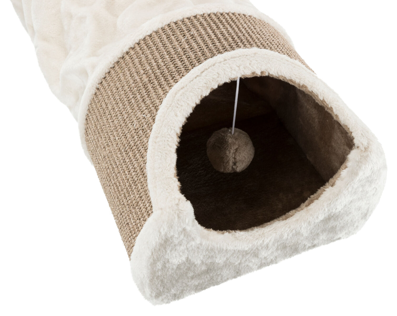 TRIXIE Plyšový škrábací tunel pro kočky 110x30x38 cm -sv.šedý/hnědý