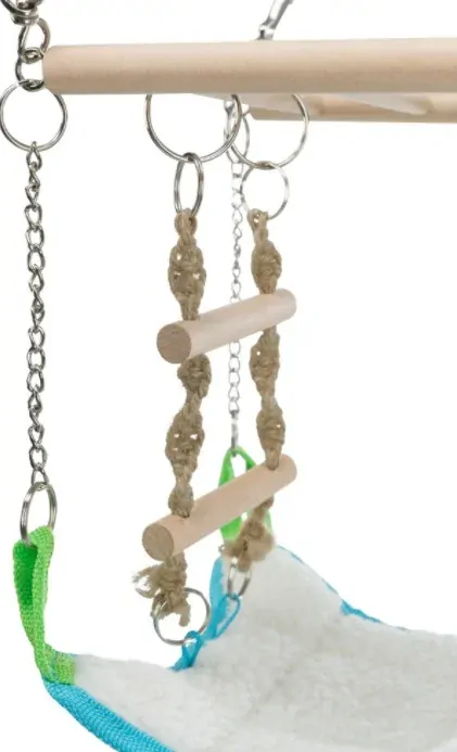 TRIXIE Závěsný žebřík s pelíškem a bavlněným kruhem pro hlodavce