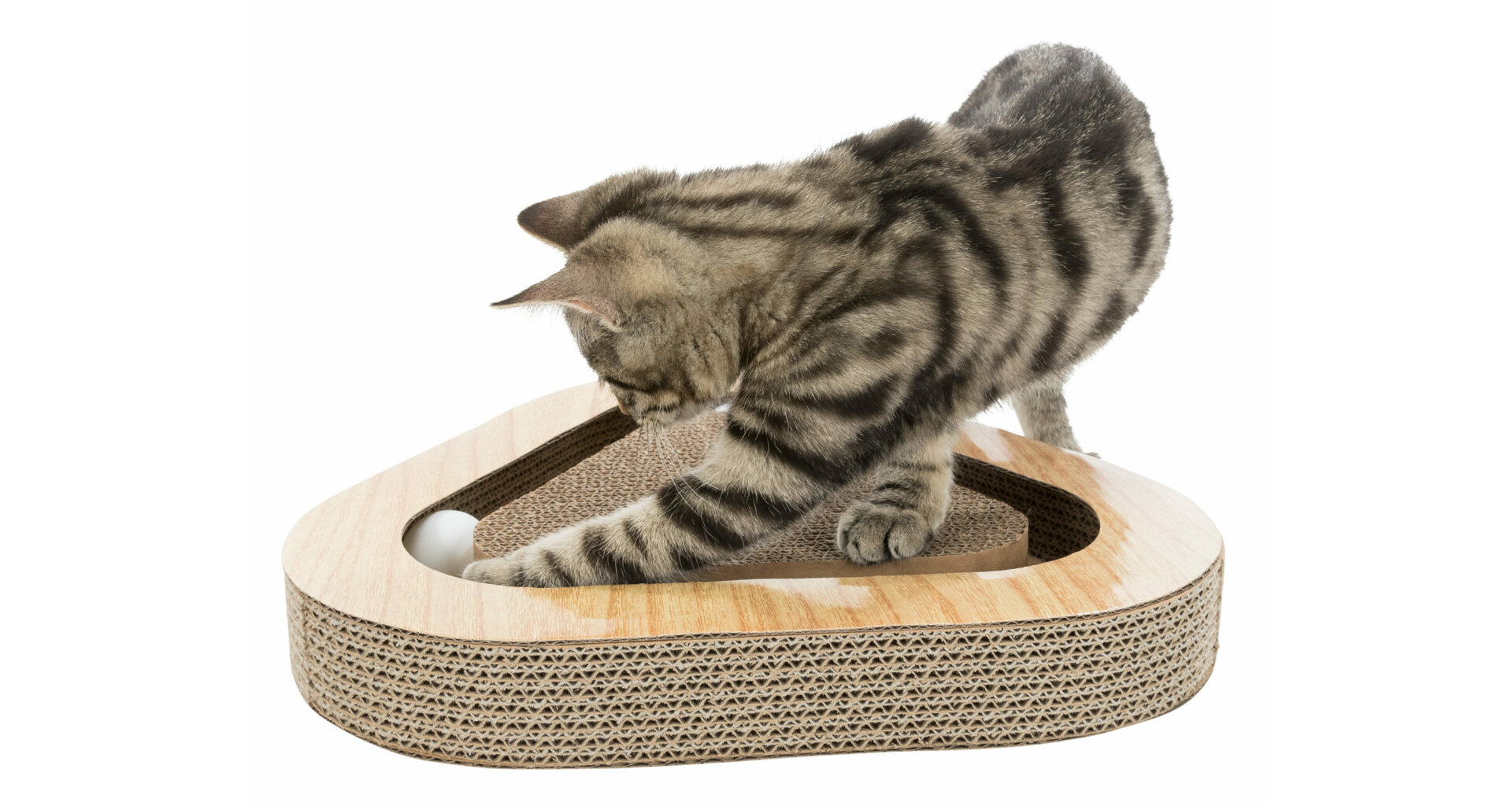 TRIXIE Škrábací karton image dřevo, uvnitř míčky, 36x5x36cm