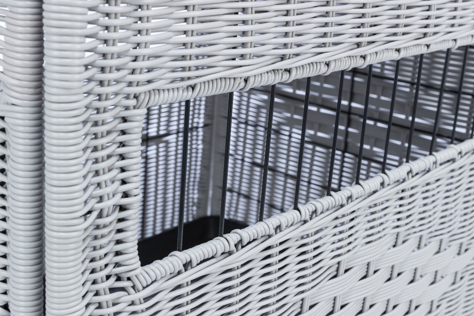 TRIXIE Interiérový kennel, M: 58 x 60 x 77 cm, polyratan, světlešedá